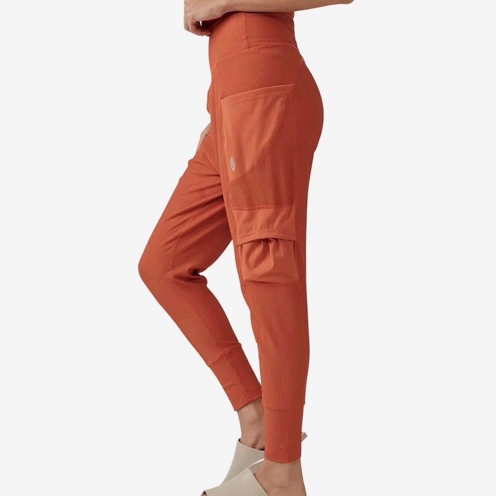 Free People Take A Hike Ribbed Harem Pants in Dried Saffron.